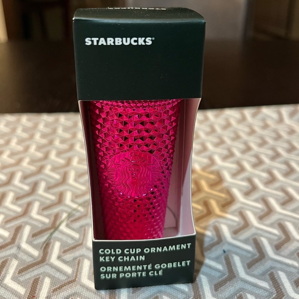 Starbucks sangria bling chrome key chain studded